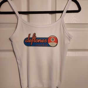 Deftones crop top ribbed tank 13 ball deftones tank top  deftones hand cropped